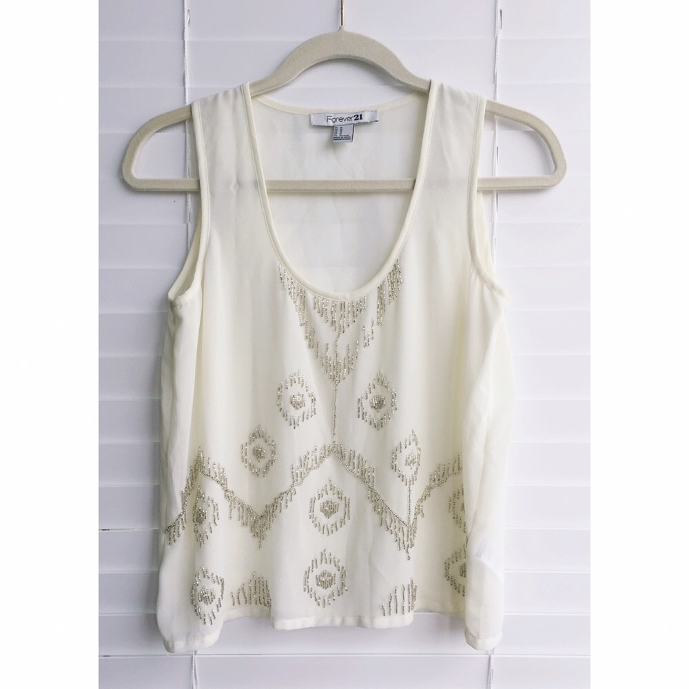 Sleeveless embellished casual top
